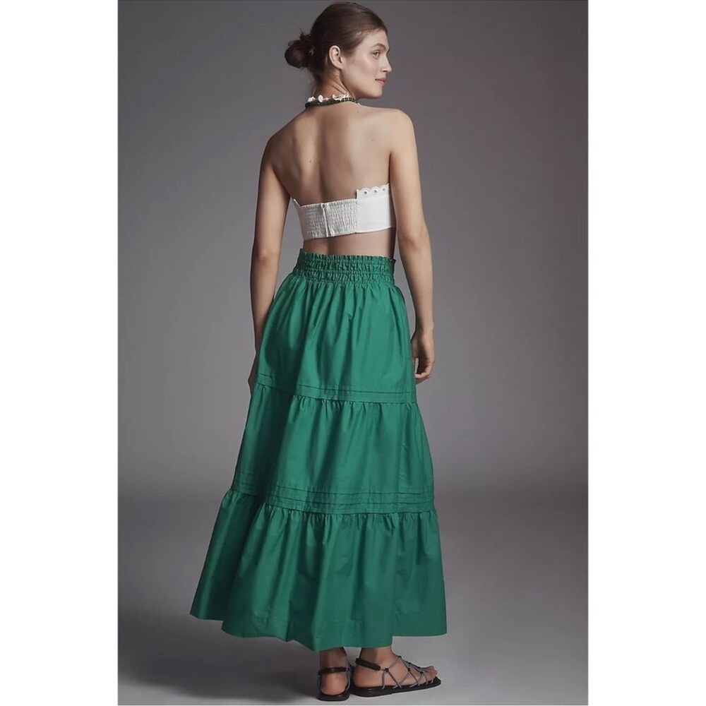 NWT! Anthropologie Hunter Green Somerset Maxi Skirt 🩶🍁 - Picture 3 of 3